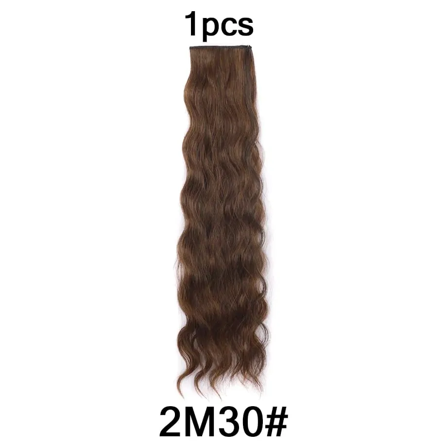 Clip in Hair Extension for Women - 3 Pcs Thick Double Weft Long Wavy Soft Synthetic Blends Well Hair Extension 20inch Dark Brown