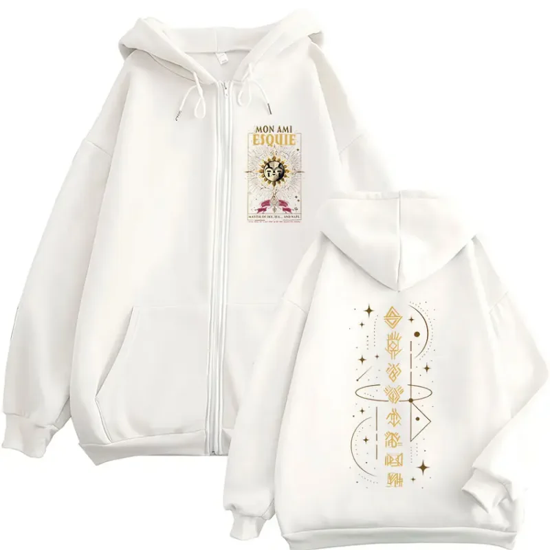 Gamer Esquie Clair Obscur Expedition 33 Zipper Hoodies Men's Women Clothing Zip Up Hooded Sweatshirts Jacket Coat Streetwear