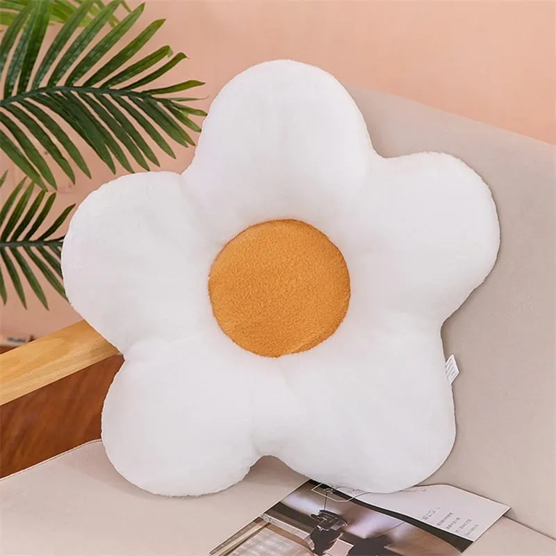 Practical 35cm Kawaii Colorful Flower Plush Pillow Cushion Soft Sunflower Plant Mat Stuffed Sofa Bed Sleeping Back Decor Gifts