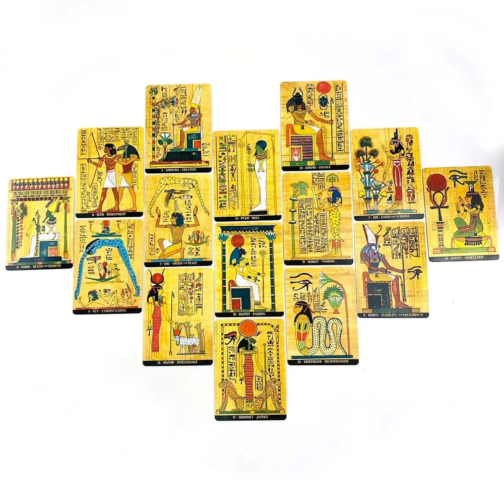10.3*7.4cm Egyptian Gods Oracle Cards 36pcs Oracle Cards English Wisdom Divination Board Deck Edition Playing Game Tools