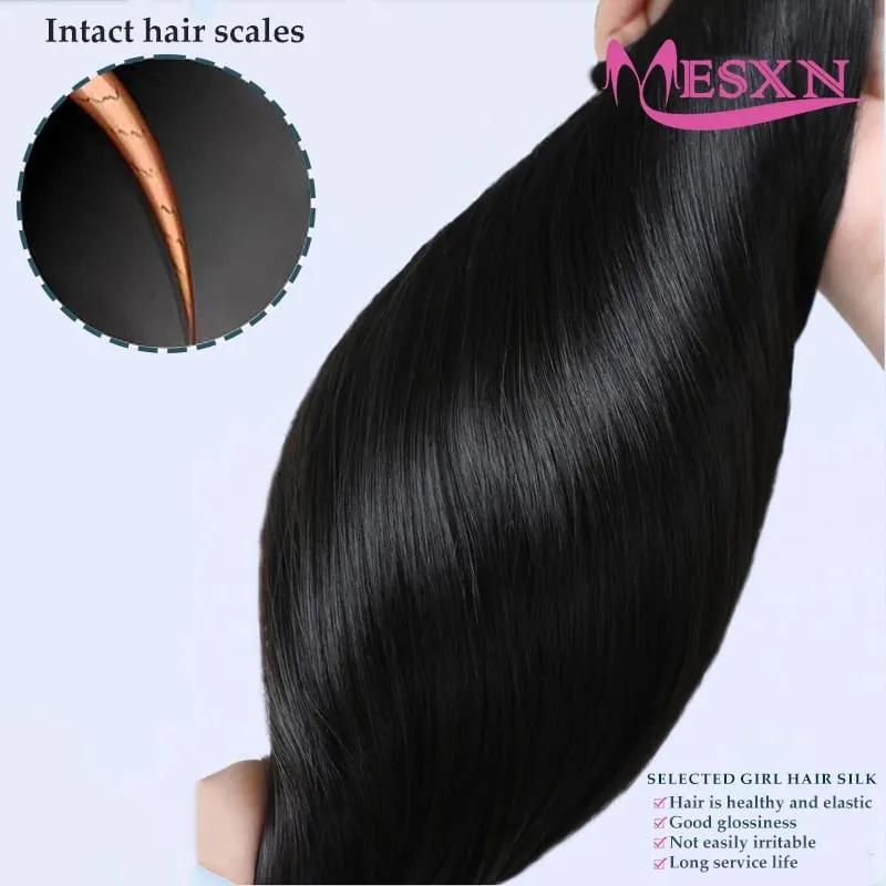 Tape In Hair Extensions 100% Real Human Hair Tape Weft InsInvisible Soft 16"-24" Brown Blonde 613 For Salon