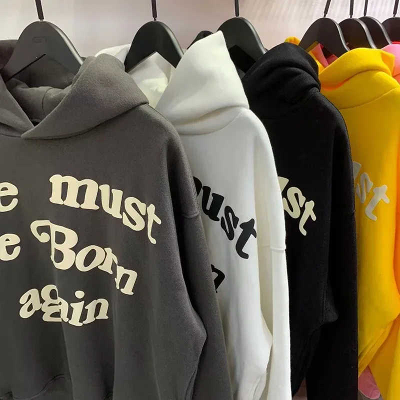 23FW Logotipo de espuma clássico Ye Must Be Born Again Hoodie Homens Mulheres Melhor Qualidade Oversize Kanye West CPFM.XYZ Moletons Multicolor