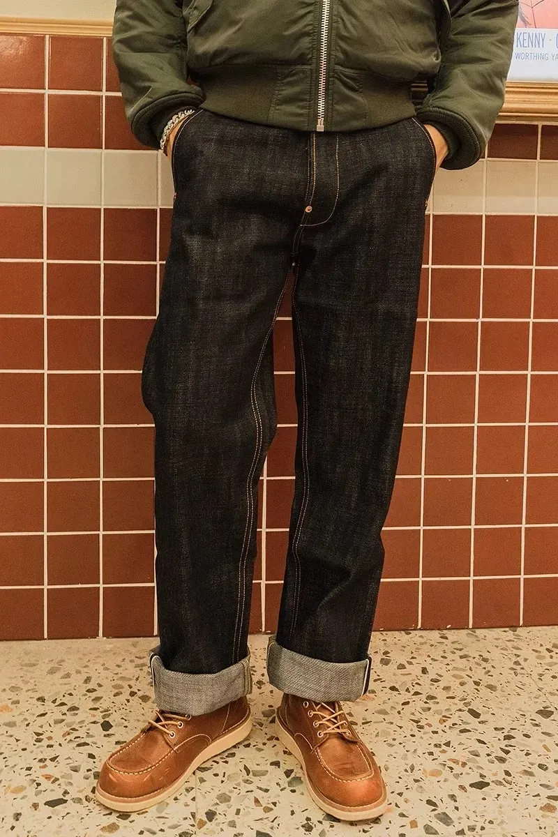 Red Tornado 18oz Jeans Selvedge Jeans soltos e retos, calças jeans cruas e pesadas — image 7