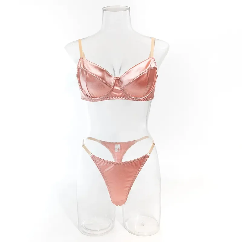 Sexy Luxury Solid Satin Thin Lingerie Gi