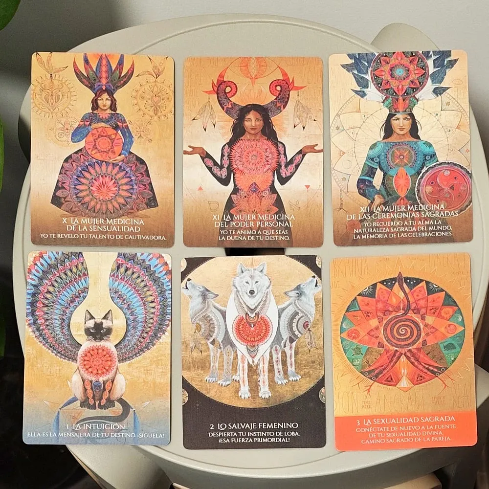 Medicine Woman Oracle - 49 Shamanic Archetype Cards 10.5*7.5cm for Healing and Empowerment (Spanish Version)