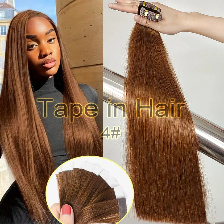Double Drawn European Wholesale Tape in Extensions Invisible Cuticle Aligned Remy Tape in Hair Extensions 100% Human Hair