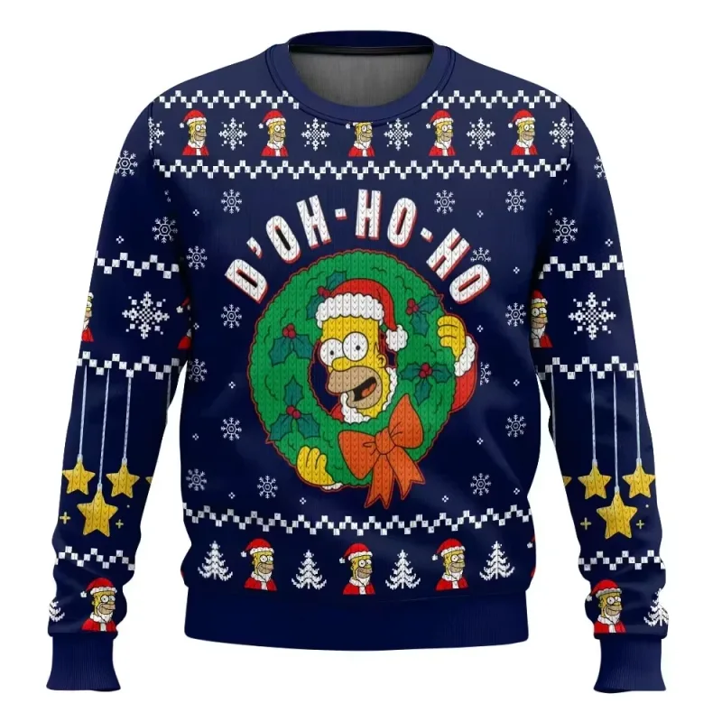 outono e inverno de volta ao futuro suéteres feios de Natal, camisas de anime de desenho animado para homens e mulheres, roupas