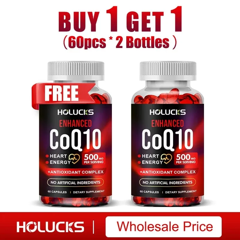 Coenzyme Q10 Supplement for Heart & Cardiovascular Health Energy Boost Blood Pressure Balance Brain Function Support