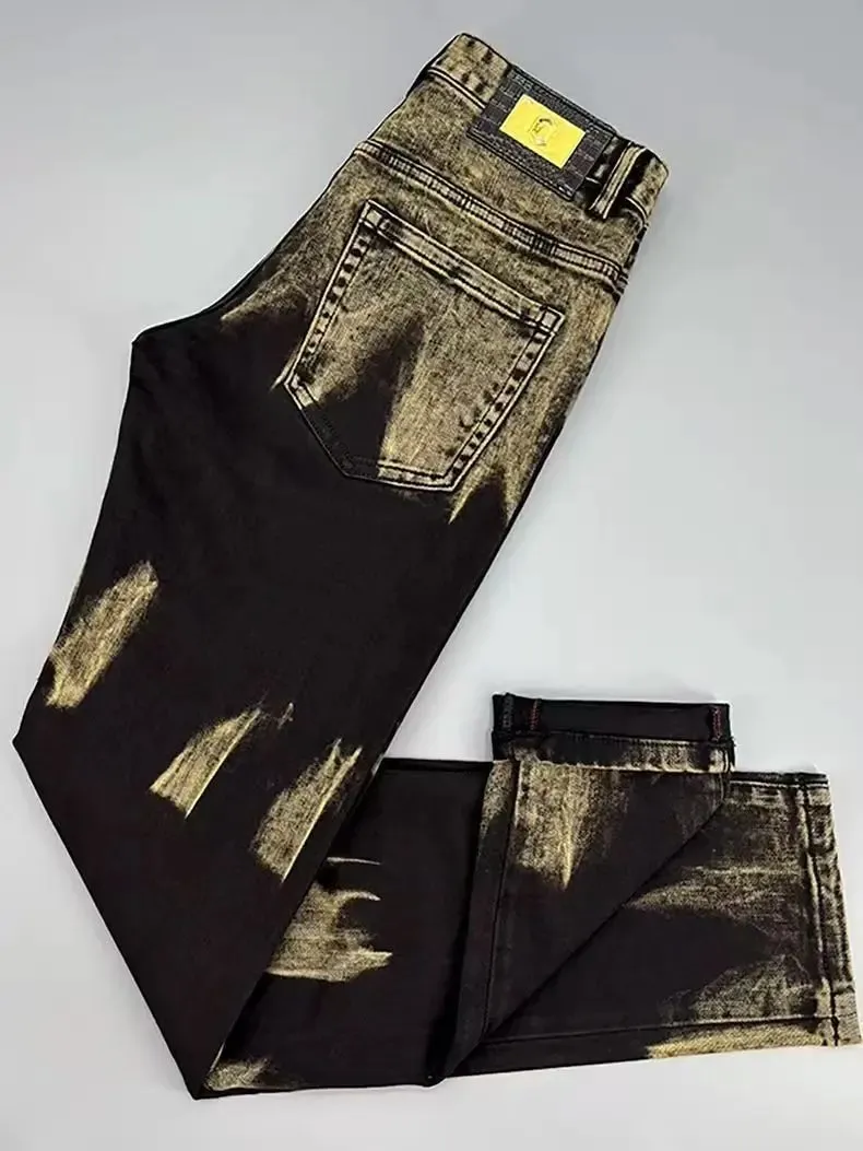 High-quality American Retro Men Jeans 2026 autumn new micro-elastic popular wear-resistant wash slim straight pants
