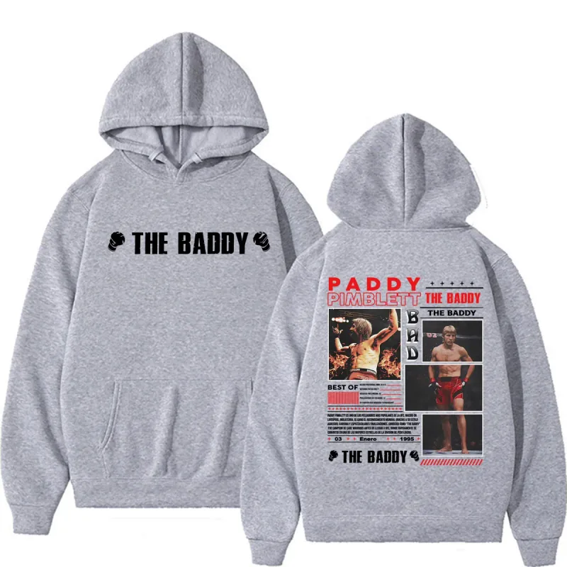 Paddy Pimblett The Baddy Retro Graphic Hoodies Men Women Fashion Violence Aesthetic Sweatshirt Fleece Casual High Quality Hooded