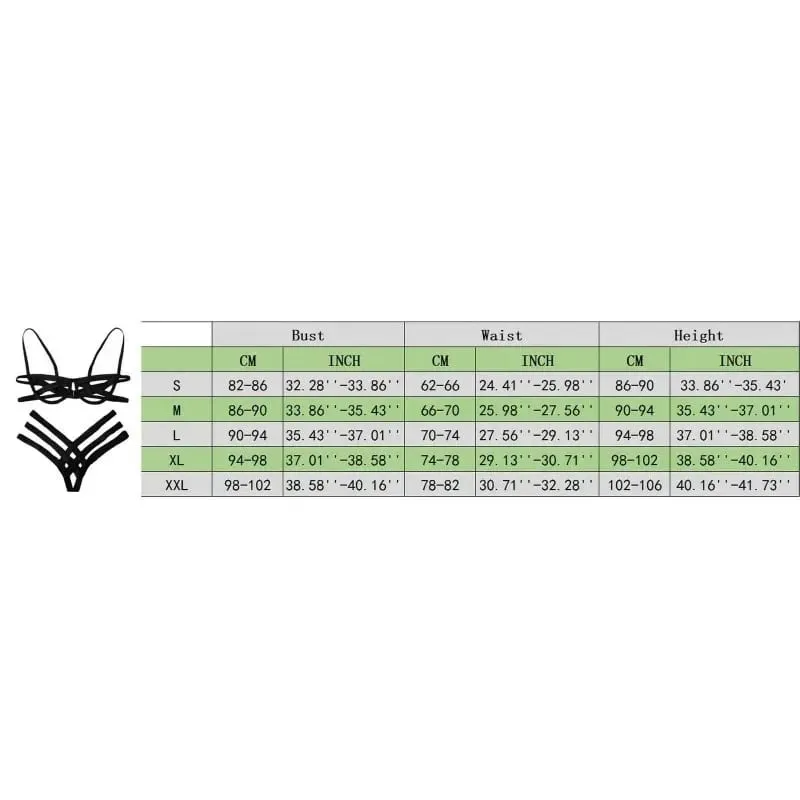 Ensemble de Lingerie harnais de Bondage pour femmes, soutien-gorge élastique ajouré, soutien-gorge Cage sans bonnet noir, string, sous-vêtements exotiques intimes Sexy