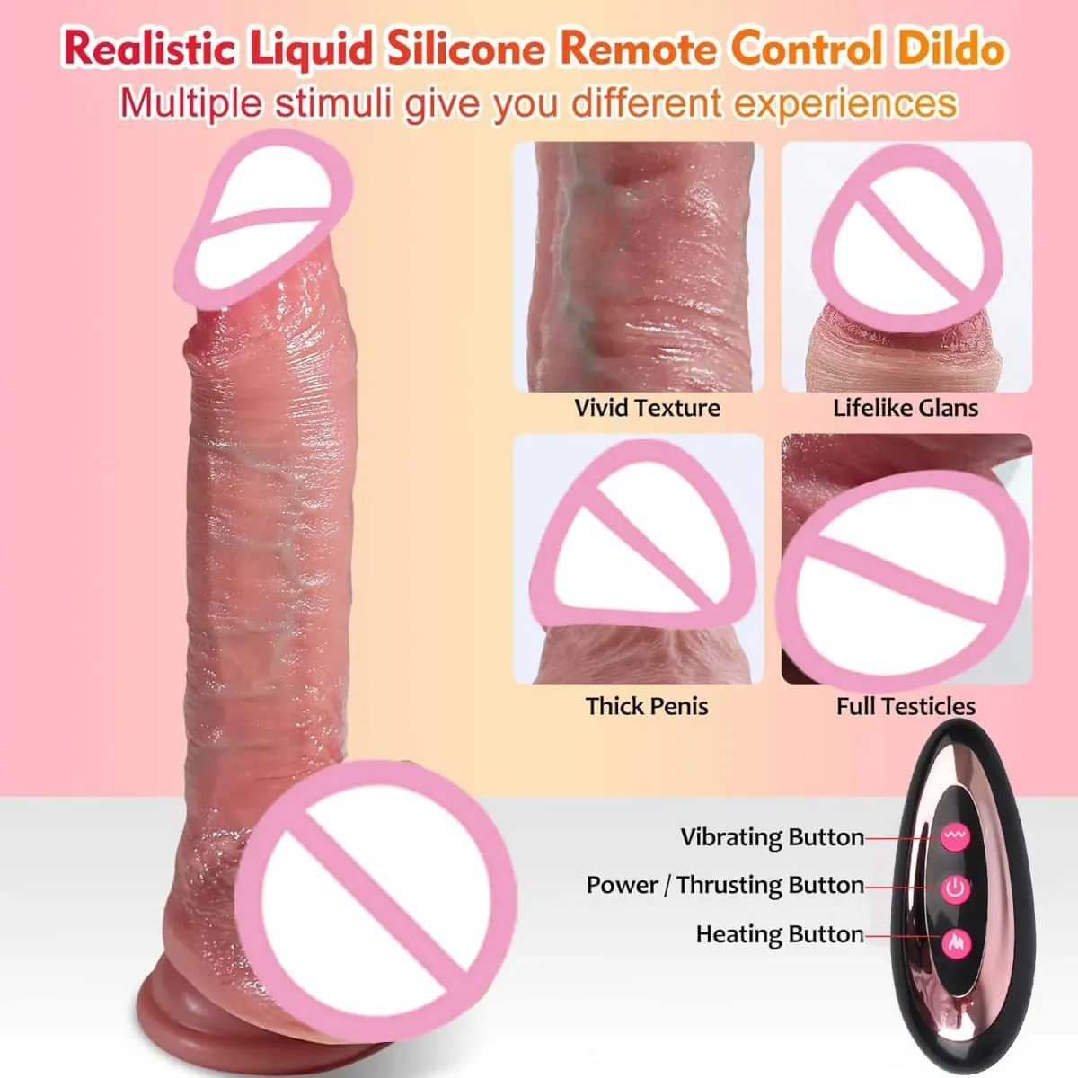 Thrusting Dildo Vibrator Sex Toys Adult Toys Realistic Silicone Suction Cup G-Spot Anal Stimulation Strapless Strap-On Dildos