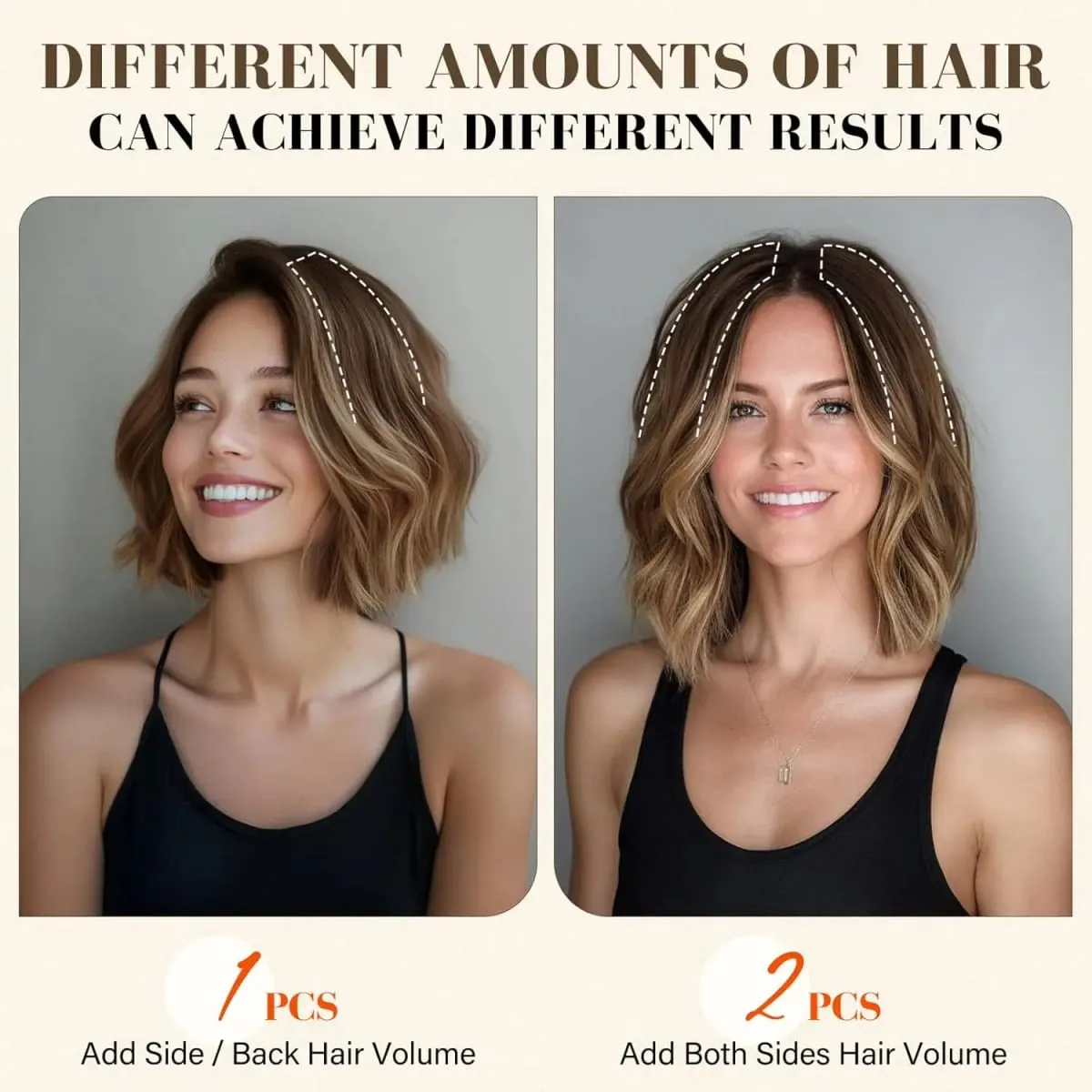 Synthetic Invisable Seamless Hair Pads Clip In Increase Hair Volume Hair Extensions Top Side Cover Hairpiece for Women