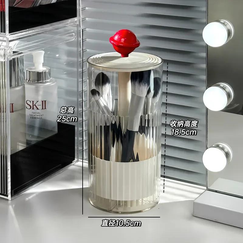 Automatic Lifting Makeup Brush Holder Dust Proof Cosmetic Organizer Luxury Desktop Storage Container Makeup Brushes Pens Holder
