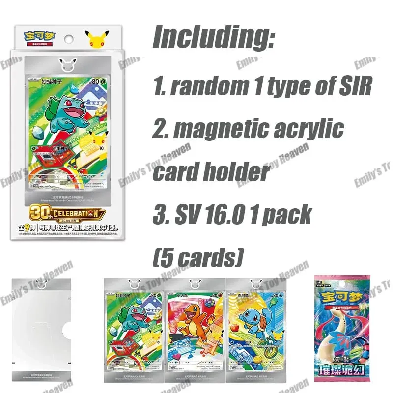 In Stock New Simplified Chinese Pokémon 30th Anniversary Celebration First Partner SIR Set Vol.1 Vol.2 Collectible PTCG Cards