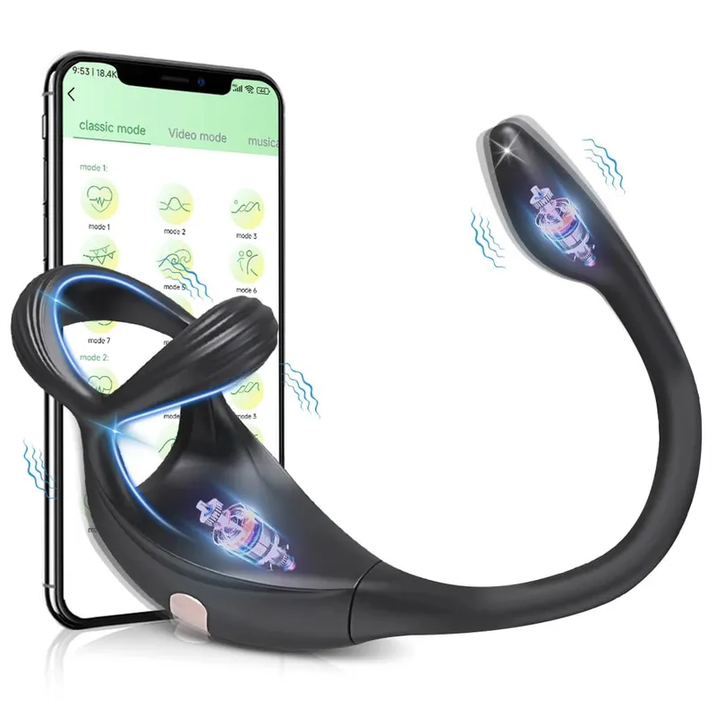 Vibrating Butt Plug Prostate Massager APP Control Cock Ring Penis Ring Sex Toys for Men Couples Adult 18+ — image 8