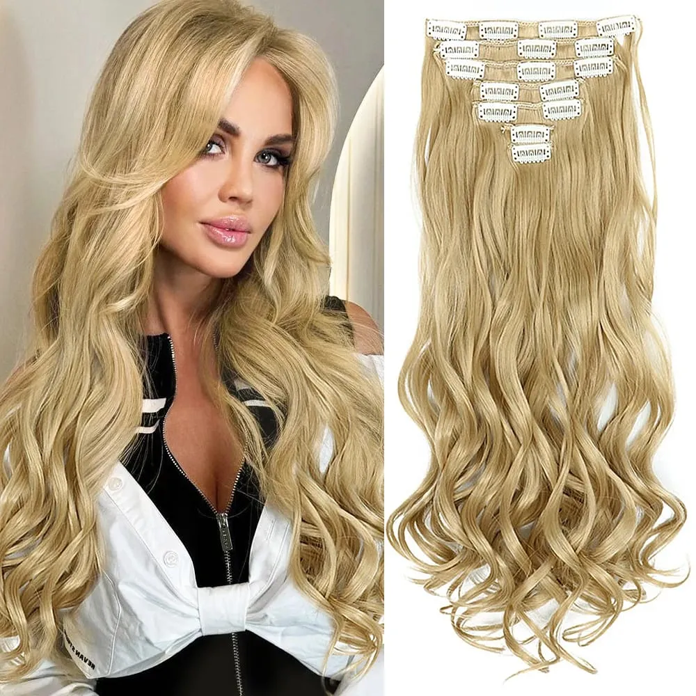 Synthetic Clip in Hair Extensions Purple hairpieces 7pcs/set 22inch Thick Hair for Women Girls Daily Party Cosplay