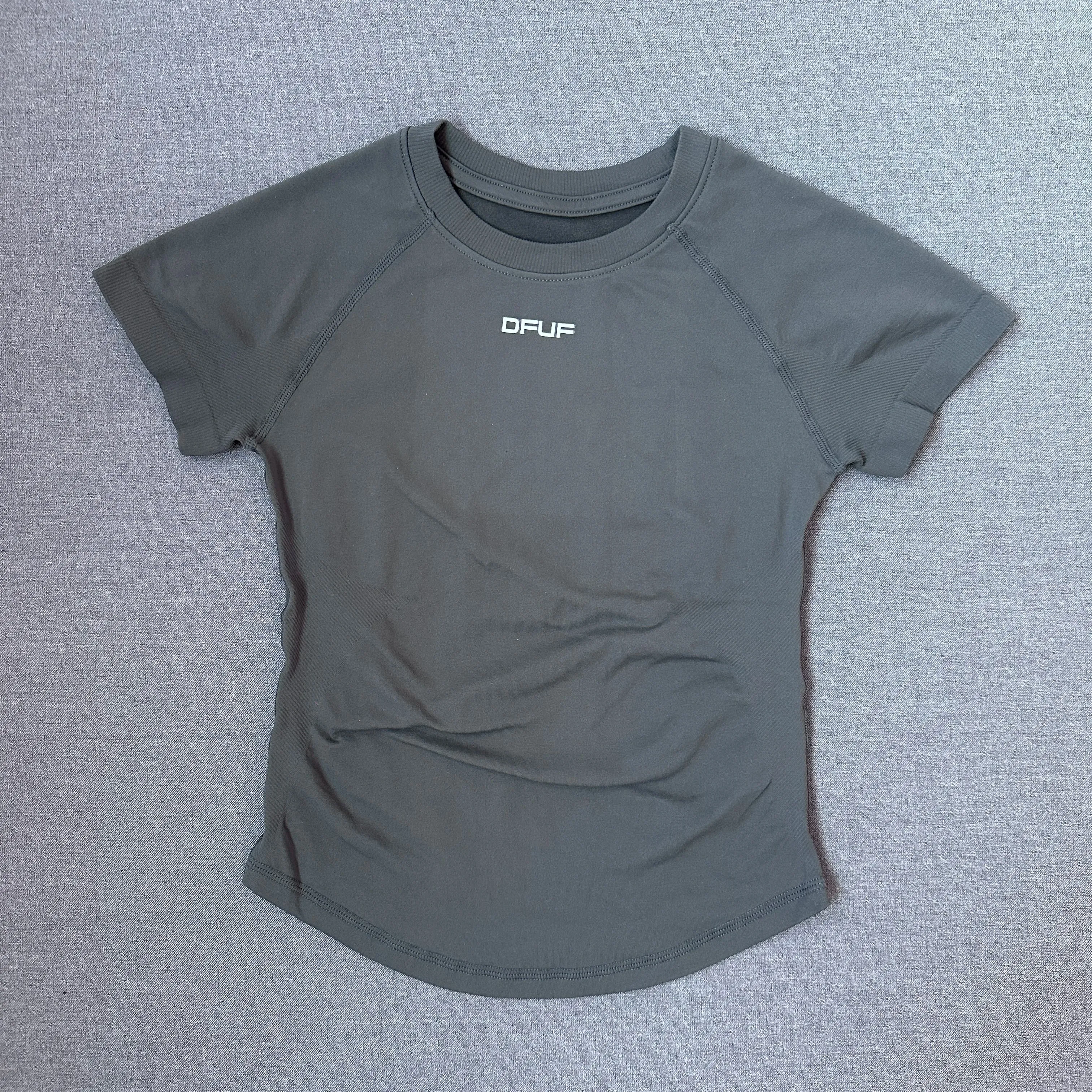 Women Elastic Slim Short Sleeve T-Shirt Soft Breathable Casual Top for Gym Yoga Jogging Fitness Daily Wear
