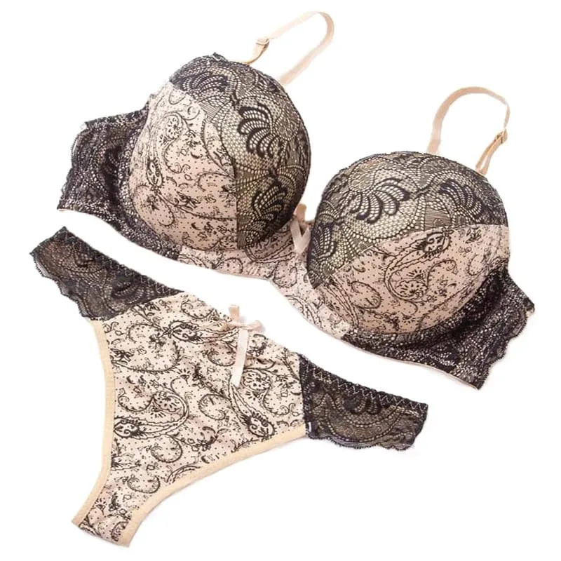 MOM Lady dentelle Push Up soutiens-gorge ensembles 32/70 34/75 36/80 38/85 40/90 42/95 C D E F G tasse culotte de sous-vêtements femmes Sexy Lingerie soutien-gorge B04