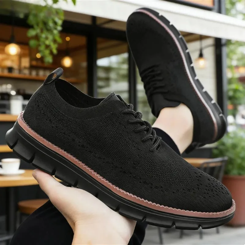 Fashion Men's Casual Shoes Breathable Minimalist Shock-Absorbing Lace-Up Walking Shoes Comfortable Casual Travel Sneakers Men