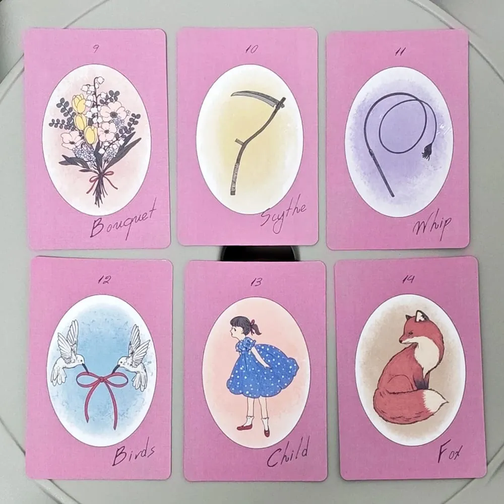 Ribbon Lenormand Deck 9*6cm 36 Pcs Lenormand Cards In A Stylish Matte Pink-purple with A Dull Feel — image 3