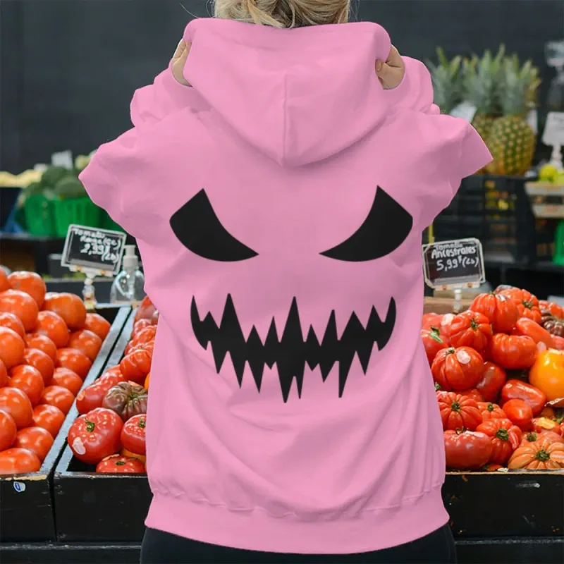 2026 Fashion Horror Movie Face Men's Hoodie Casual Long Sleeve Halloween Streetwear Unisex Luminous Style Hoodies