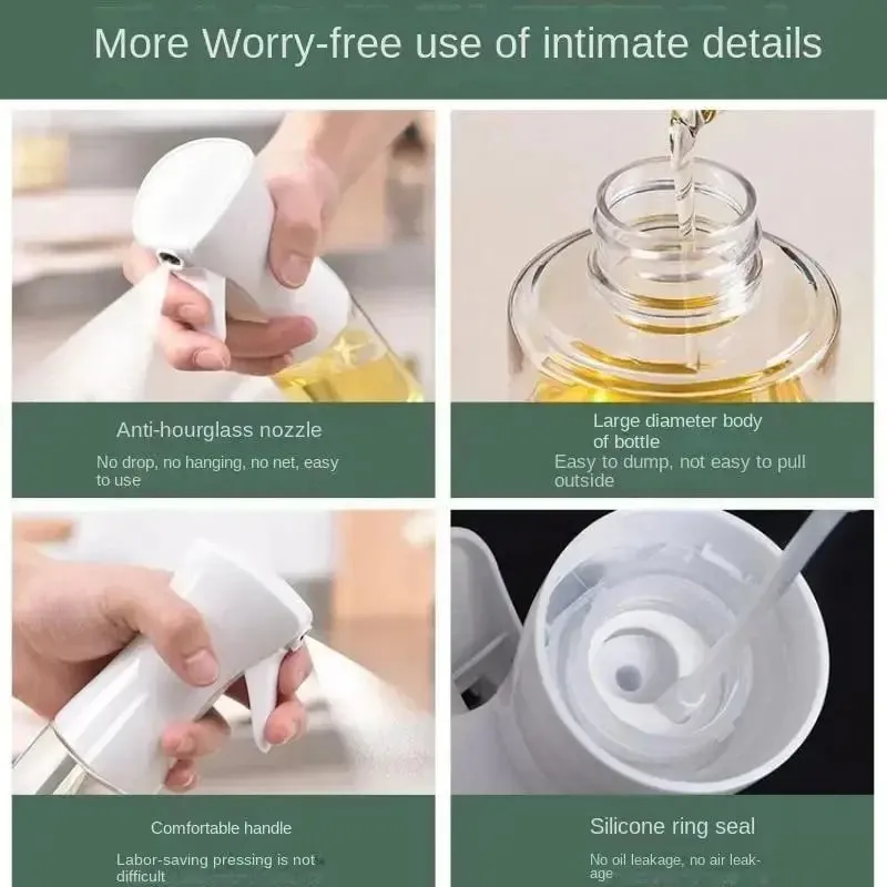 Oil Spray Bottle Pot Kitchen Household Cooking Oil Dispensers Olive Oil Sprayer Mister for Air Fryer Salad Baking