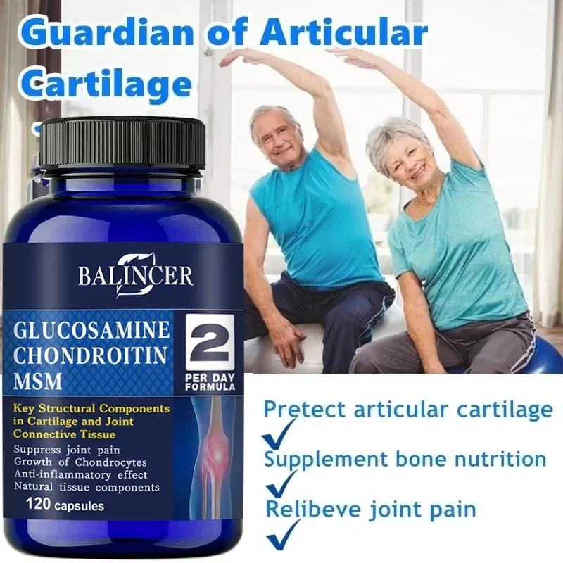 Glucosamine Chondroitin MSM - for Joint and Knee Health Immune System Non-GMO 120 Capsules