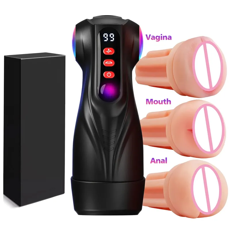 Male Masturbator Sex Toys for Men 3 Sleeves AI Sync Pocket Pussy Penis Pump with 9 Sucking 9 Vibrating APP Mens Sex Toys