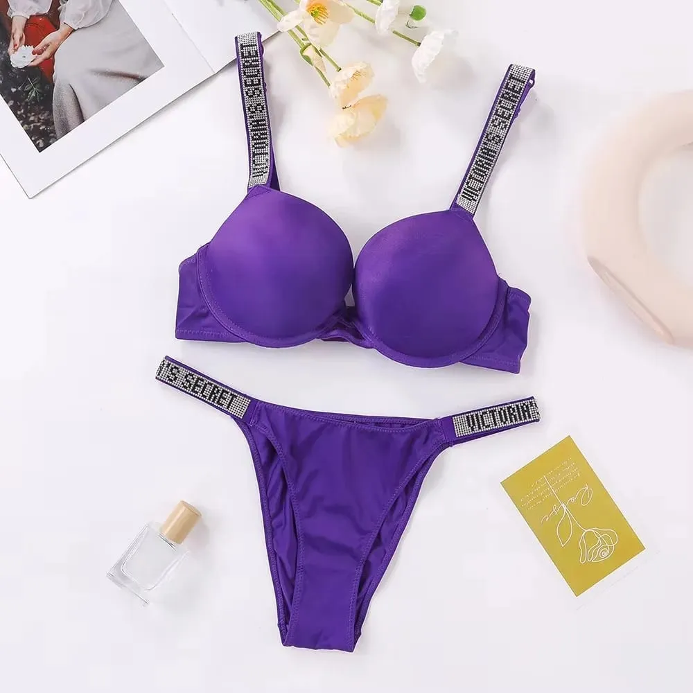 Victoria's Secret Sexy Lingerie Bra and Panty Set Push Up Classic Women's Lingerie Set Sexy Breathable Soft Versatile Shapewear