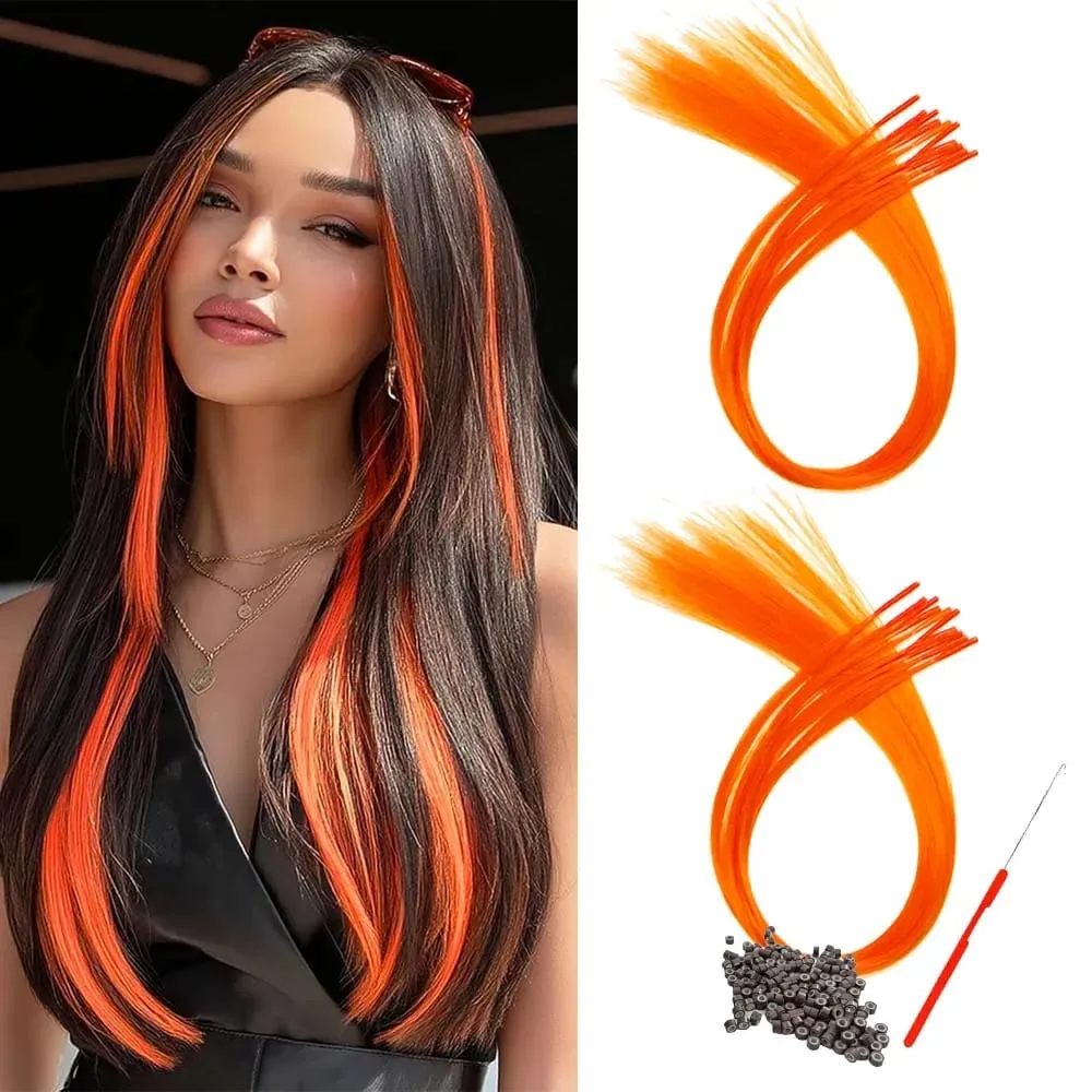 20roots 16inch I-tip Fusion colorful Synthetic Hair Extensions with crochet hook and ring Y2K style