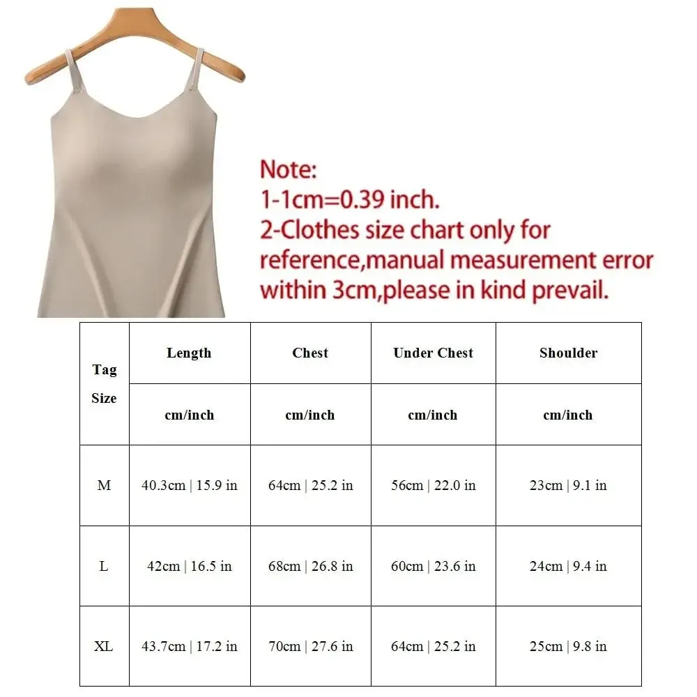 M-XL Summer Ice Silk Camisole Top With Build-in Bra Women Plus Size Long-Length Tank Tops One-Piece Slimming Tanks Bra Underwear