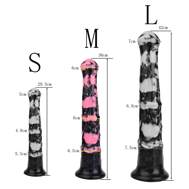 3 size S M L Colorful Large Long Silicone Fantasy Horse Dildo With Suction Cup Anal Dildo Penis Sex Toys for Women Men