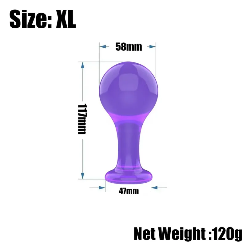 Anal Butt Plug Anal Trainer Sex Toy with Long Pleasure Wand with Tapered Head Unisex Bum Plug for Men Women