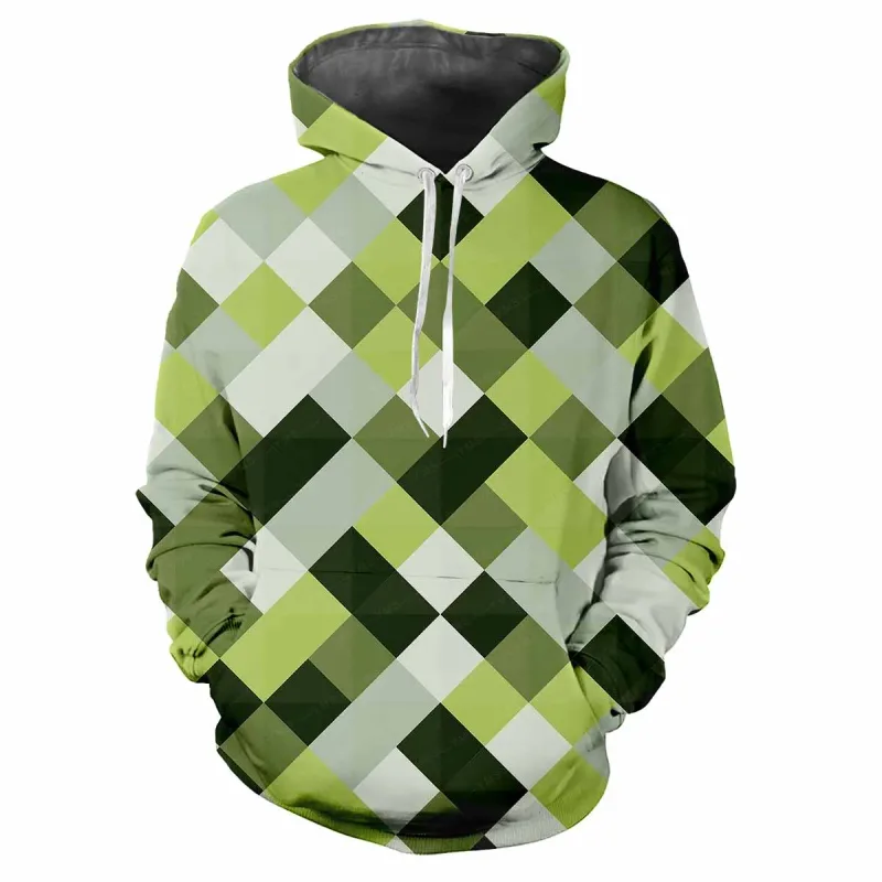2024 moda minimalista cuadros 3D impreso hombres Tops Casual suave comodidad elegante sudaderas con capucha para hombres personalizar deportes al aire libre Sudadera con capucha