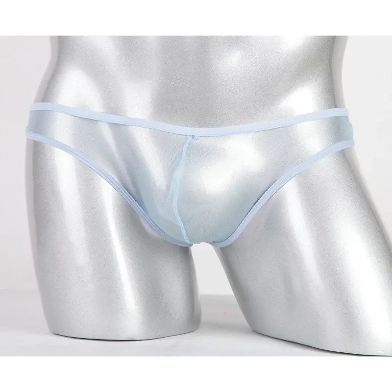 Slip da uomo in rete a vita bassa di grandi dimensioni, biancheria intima trasparente ultrasottile, con borsa convessa a U, vari colori disponibili — image 14