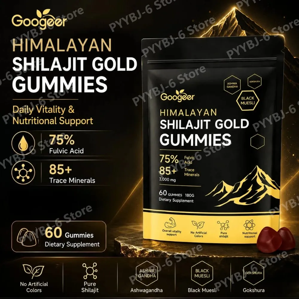 A Himalayan Shilajit Gold 60 gumicukor ásványi anyag formula támogatja az energianövelést és a test vitalitását, természetes étrend-kiegészítő