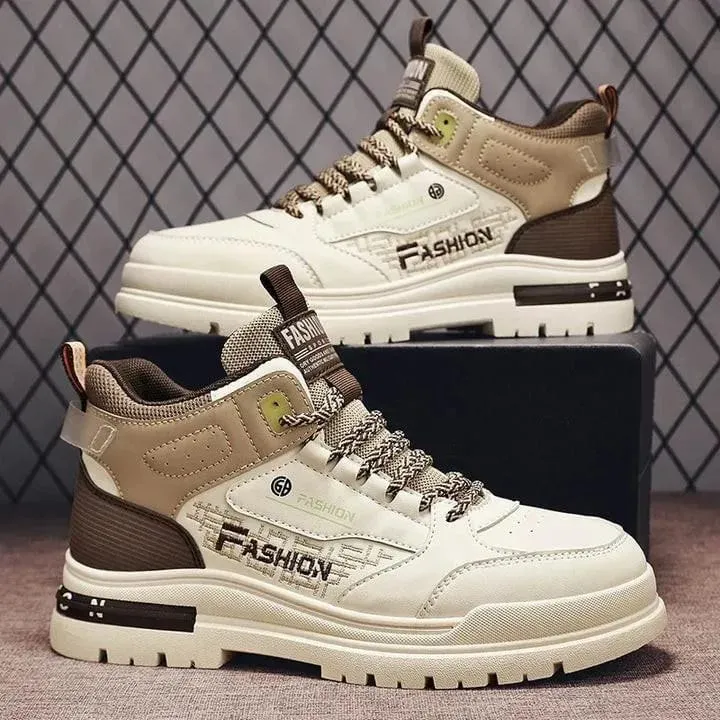 Men Sneakers Outdoor Casual Shoes New Non Slip Vulcanized Shoes Soft Sole Walking Shoe Lace-up High Top Men Custom Casual Shoes