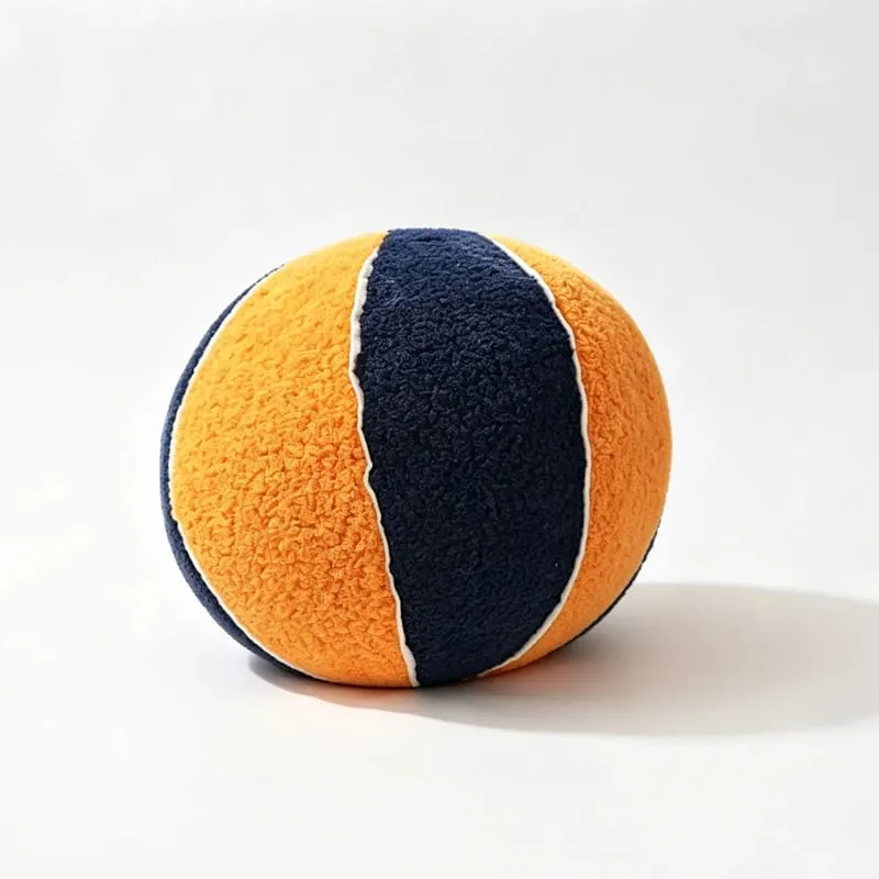 Soft Basketball Shaped Plush Throw Pillow - Fluffy Sport Stuffed Ball for Decor Gift Sports Fans Kids & Adults
