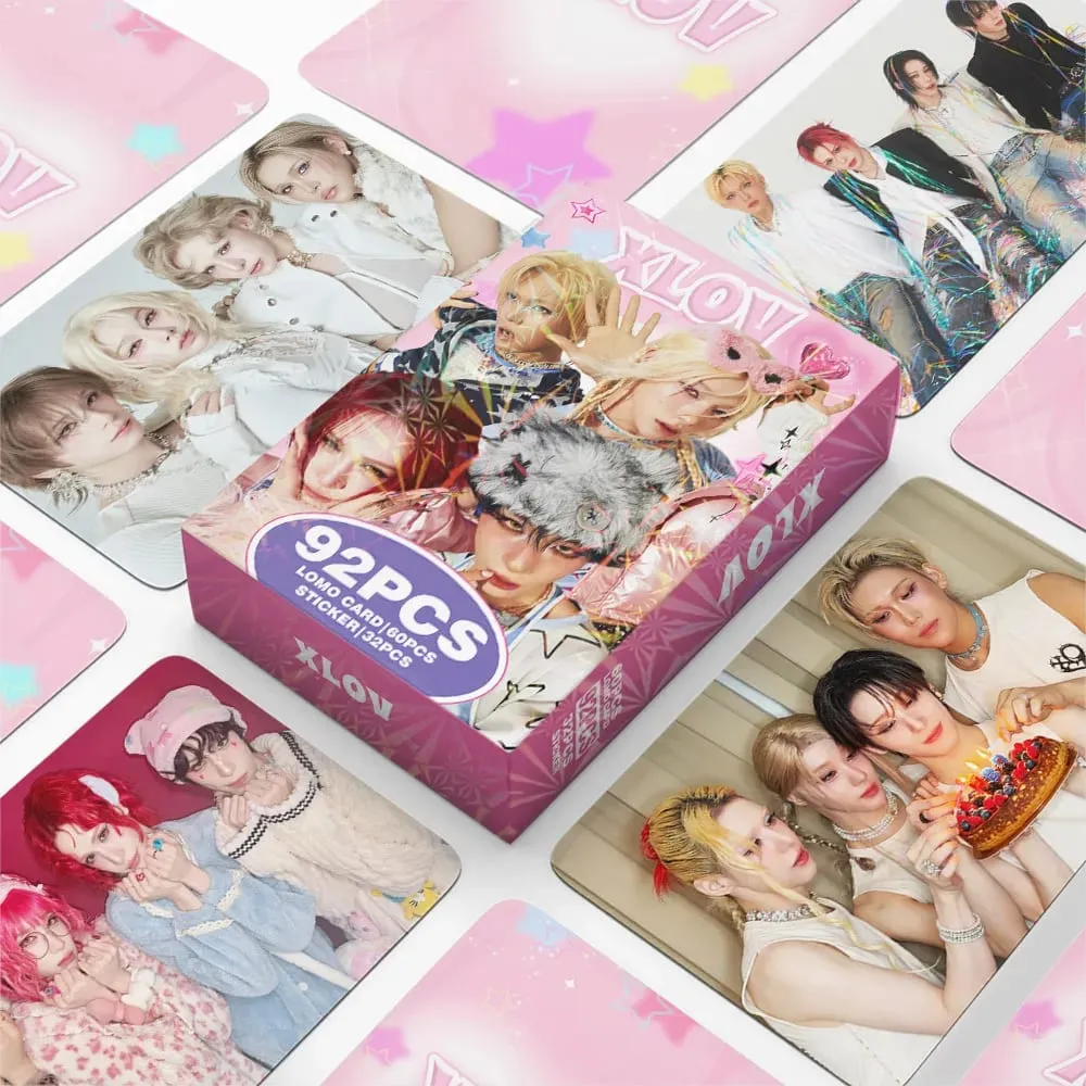 92Pcs/Set Idol XLOV New Mini 2 Album I God Periphery Lomo Cards And Stickers Postcards WUMUTI RUI HARU HYUN Fans Gift Collection