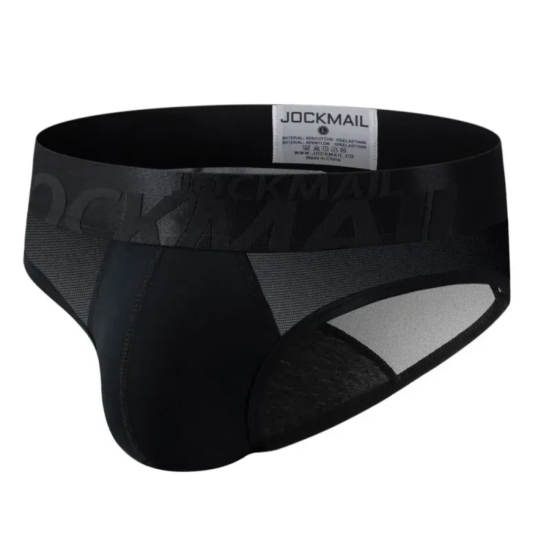 Jockmail Celana Dalam Pria Seksi Celana Dalam Katun Rendah Naik Renda Benang Jaring, Celana Pendek Musim Panas Sejuk Calzoncillos Hombre Slip