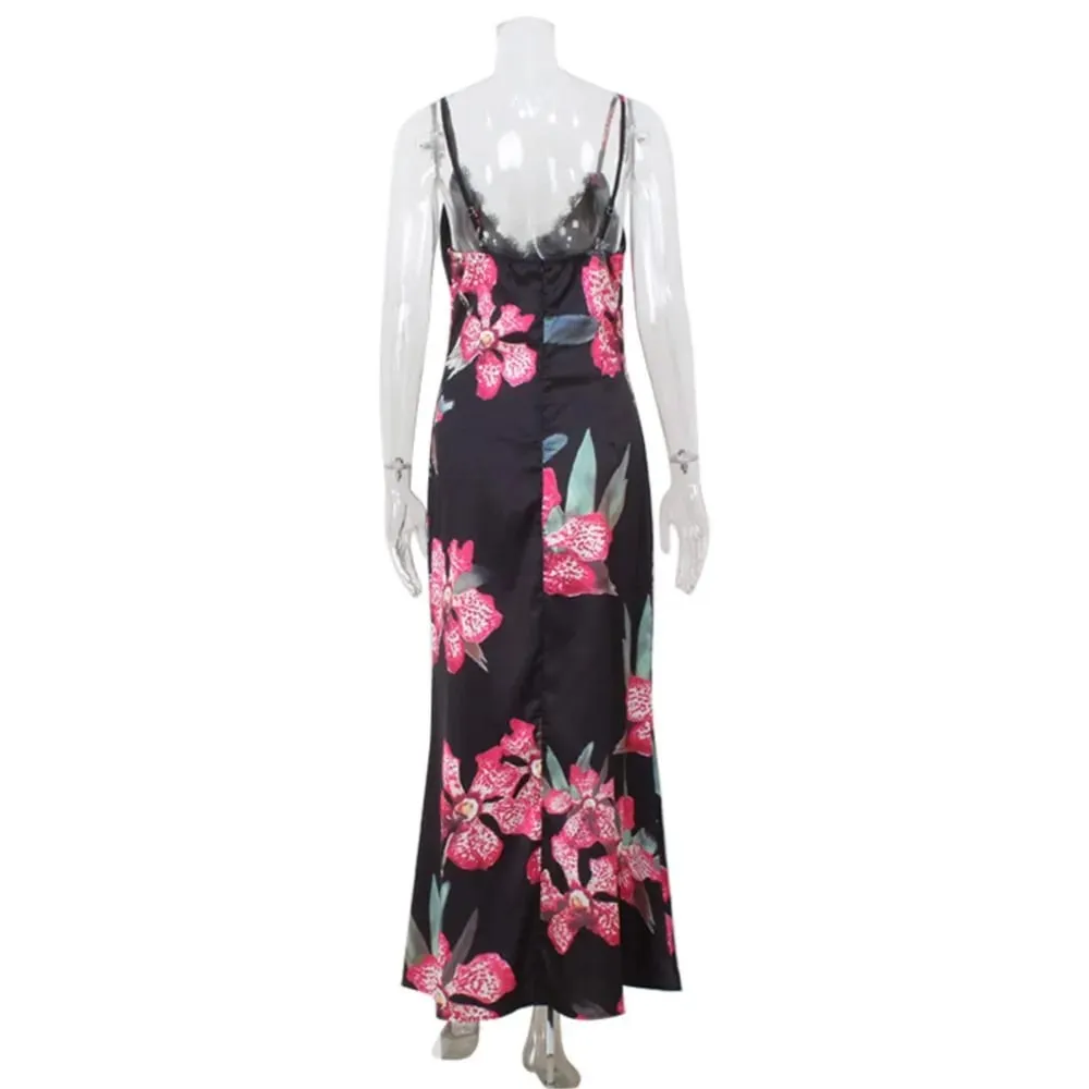 2026 MsChuh Summer Party Dresses For Woman Evening Dress Backless Vestidos Flower Printed Sleeveless Fashion Trendy Temperament
