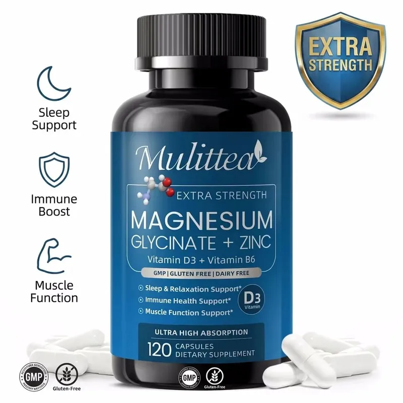 Magnesium Glycinate Supplement | Boost Immune System Improve Sleep Enhance Energy & Mood | 60/120 Capsules