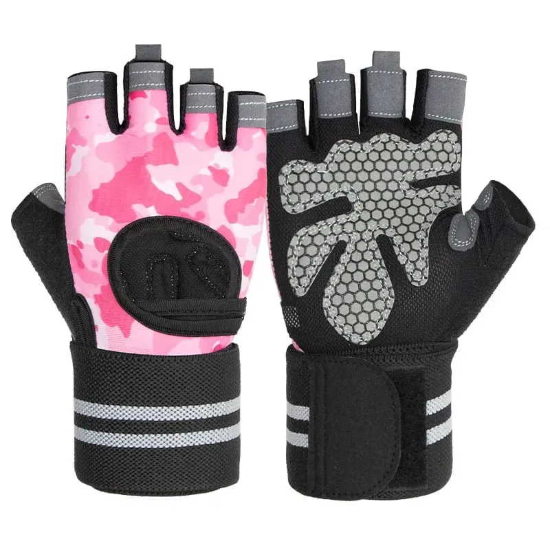 Anti-Slip Shock Åndbare Halvfinger Handsker Åndbare Cykelhandsker Fitness Gym Bodybuilding Crossfit Motion Sportshandsker — image 15