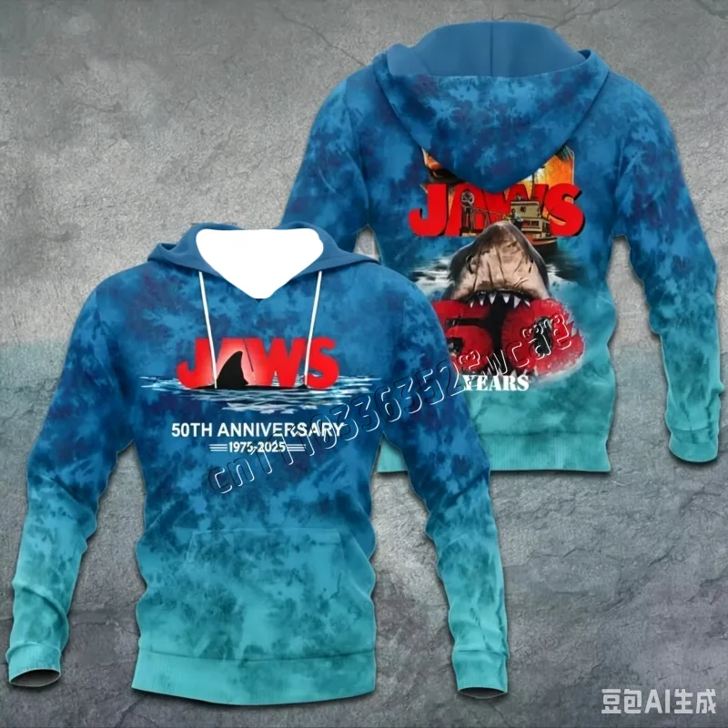 2026/27 Men Hoodies Jaws Horror Film Hoodie Men Women Fashion Hoodies Casual Hoodie Sweatshirt Shark Coat Sudadera Men Clothing