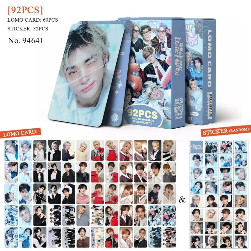 124pcs New Album Stay With Your Wings Photocards Stickers Kpop Merch Lomo Cards Set Fans Collection Cards Gifts