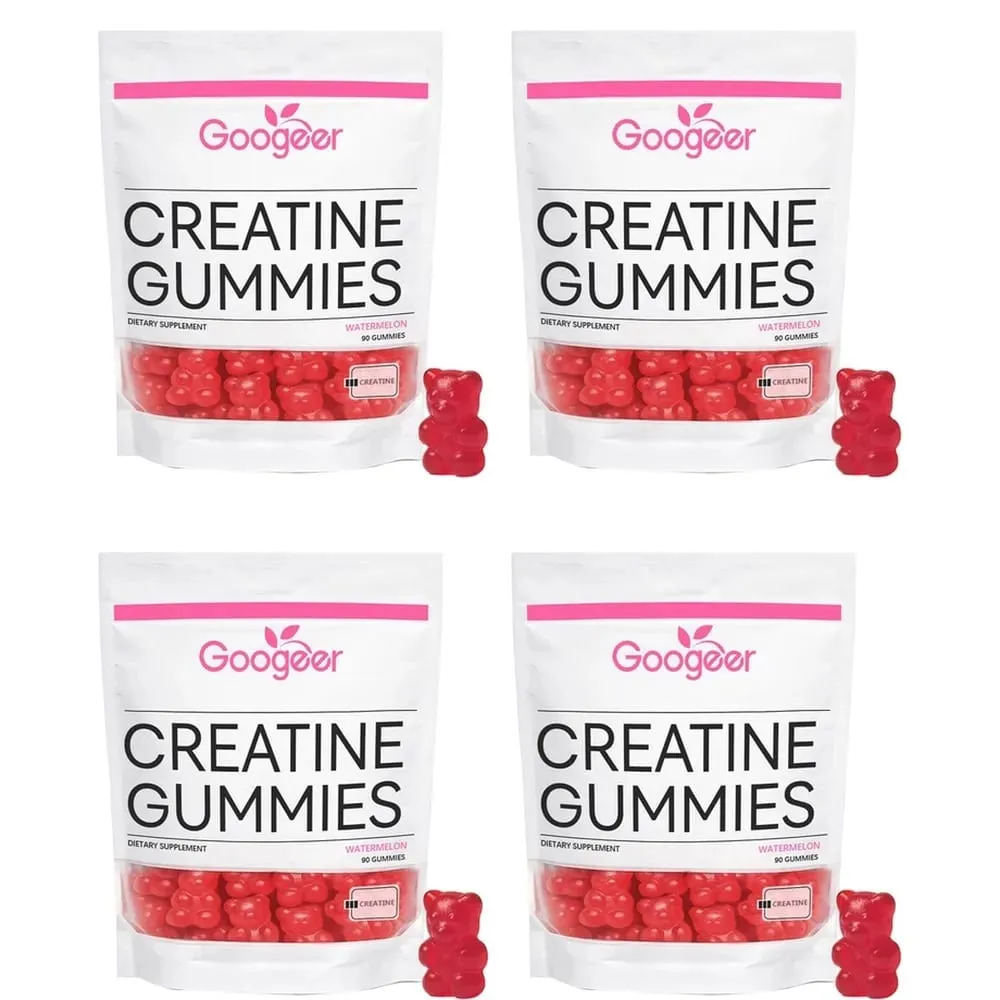 Googeer Creatine Gummies with L-Tyrosine L-Theanine & Huperzine A for Muscle Growth Strength Energy & Endurance Support 90 CT