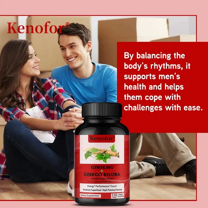 Ginkgo Biloba 1000mg Capsules - With Vitamin B & Zinc Brain Health & Memory Support Gluten-Free Non-GMO Vegan Supplement