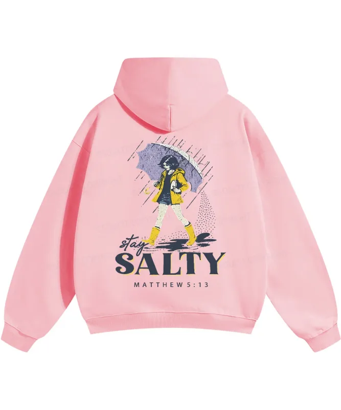 Stay Salty Manga Printed Hoodies Harajuku Christianity Matthew 5:13 Streetwear Fall Fleece Hooded Pullover Men Women Clothing