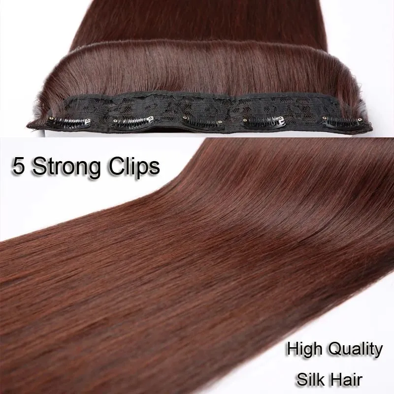 24Inch Synthetic Long Straight Hair Extension One Piece Clip On Hairpiece for Women Increase Hair Volume Daily Party Hairstyle